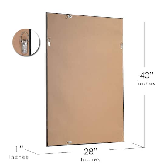 Head West 40" x 28" Oil Rubbed Antique Brushed Nickel Framed Wall Mirror